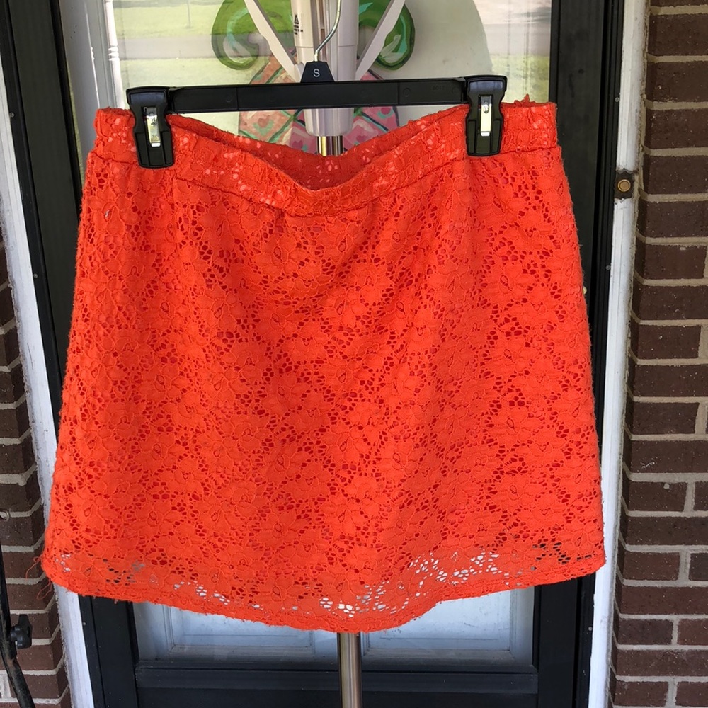 Orange mini skirt